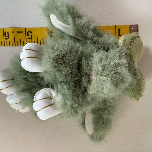 Green Fluffy Plush Baby Bunny Keychain Bag Backpack Charm - Picture 7 of 8